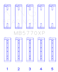 King Engine Bearings - King Engine Bearings MB5770XP.026 MAIN BEARING SET VK45DD/E VK50VE VK56DE/VD - Image 2