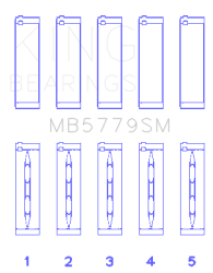 King Engine Bearings - King Bearings MB5779SM MAIN Bearing SET for AUDI CDAA CDHA CDHB CDAB - Image 2