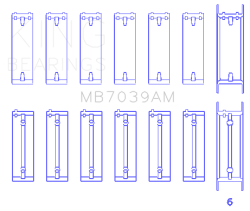 King Engine Bearings - King Bearings MB7039AM MAIN Bearing SET for B.M.W/OPEL M 51 M 57 D 25 Y 25 TD - Image 2