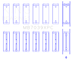King Engine Bearings - King Bearings MB7039XPC MAIN Bearing SET for BMW M20 M50 2.0L 2.5L 2.7L - Image 2
