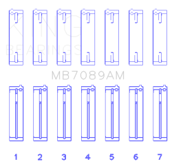 King Engine Bearings - King Bearings MB7089AM Main Bearing Set for Audi/VW ABV AES AUE - Image 2