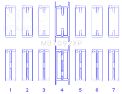 King Engine Bearings - King Engine Bearings MB7092XP0.25 MAIN BEARING SET for RB26DETT 24V - Image 2