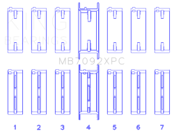 King Engine Bearings - King Engine Bearings MB7092XPC STDX MAIN BEARING SET for RB26DETT 24V - Image 2
