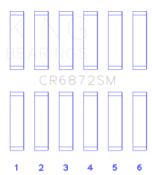 King Engine Bearings - King Engine Bearings CR6872SM CONNECTING ROD BEARING SET for 1GR-FE - Image 2