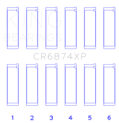 King Engine Bearings - King Engine Bearings CR6874XP CONNECTING ROD BEARING SET for EZ30/EZ30D - Image 2