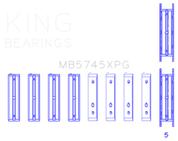 King Engine Bearings - King Engine Bearings MB5745XPG.026 MAIN BEARING SET - Image 2