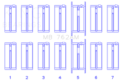 King Engine Bearings - King Engine Bearings MB 762AM 010 MAIN BEARING SET for FORD 200 3.3L 12V - Image 2