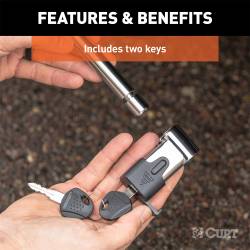 CURT - CURT Manufacturing 23510 Right Angle Hitch Pin Lock Fits - Image 3