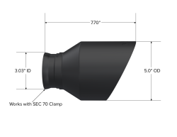 MBRP Exhaust - MBRP Exhaust T5197BLK 5" OD SEC 70 Inlet 7.7" Long Black - Image 2