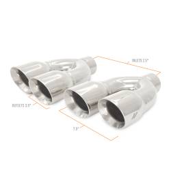 Mishimoto - Mishimoto MMEXH-TIP-QY25P Mishimoto Dual-Y Exhaust Tips 2.5" Inlet 3.5" Outlet - Image 2