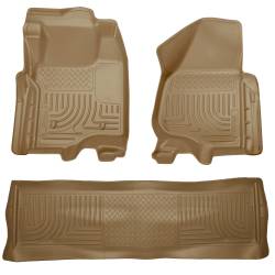 Husky Liner Weatherbeater Front/Rear Floor Liners Tan Ford Super Duty 98713