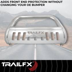 TrailFX - TrailFX 8923342 Bull Bar 3" Polished Stainless w/Skid Plate & Light Mounts - Image 2