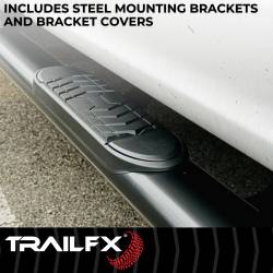 TrailFX - TrailFX A8221B 6" Oval Straight Nerf Bar w/Step Pad Black Rocker Mount - Image 2