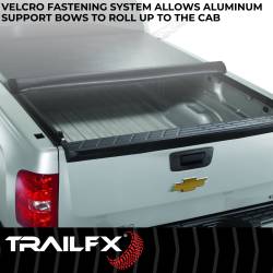 TrailFX - TrailFX TFX1202 Soft Roll-Up Tonneau Cover Black Vinyl Aluminum Rails - Image 2