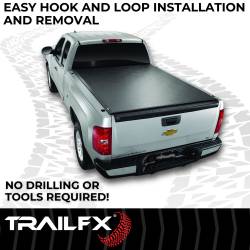 TrailFX - TrailFX TFX1205 Soft Roll-Up Tonneau Cover Black Vinyl Aluminum Rails - Image 2