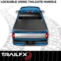 TrailFX - TrailFX TFX3002 Soft Tri-Fold Tonneau Cover Black Vinyl w/Rails - Image 2