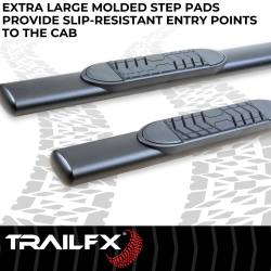 TrailFX - TrailFX A7101T 5" Oval Straight Nerf Bars Black Steel Rocker Panel Mount - Image 2