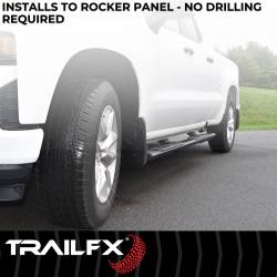 TrailFX - TrailFX AL4021B 4.5" Hex Nerf Bars Black Alu. w/Plastic End Caps Rocker Mount - Image 2