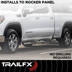 TrailFX - TrailFX A7089S 5" Oval Straight Nerf Bars Polished SS Rocker Panel Mount - Image 2
