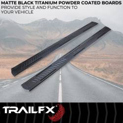 TrailFX - TrailFX AL6002B 6.5" Running Boards Black Aluminum w/Welded Caps Rocker Mount - Image 2