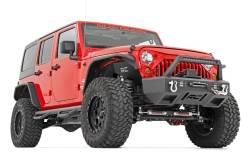 Rough Country Suspension Systems - Rough Country 10531 Front Steel Tube Flat Fender Flares Black for Wrangler JK - Image 3