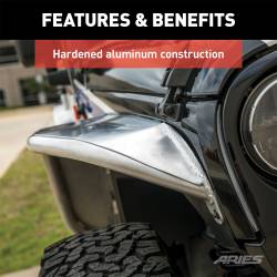 ARIES - Aries Offroad 1500202 Tubular Fender Flare Front for Wrangler JK - Image 4