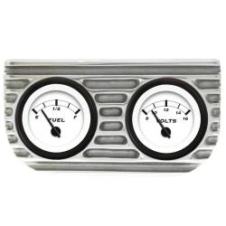 Vintage Parts - Vintage Parts VPAGB2FV Finned Dual Bezel Mount w/Aurora Fuel & Volt Gauges - Image 1
