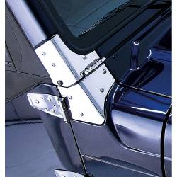 Rugged Ridge - Rugged Ridge 11112.02 Windshield Hinges Stainless Steel for Jeep Wrangler - Image 1