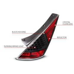 Anzo USA - Anzo USA 321099 Black LED Clear Lens Taillight Set for 03-07 Nissan 350Z - Image 4