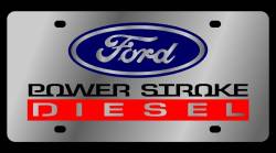 Eurosport Daytona - Eurosport Daytona 1577-1 Stainless License Plate Ford Powerstroke Diesel Logo - Image 1