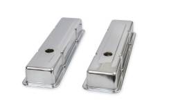 Mr Gasket - Mr Gasket 9800 Valve Cover Chrome Plated OEM Height Baffled Pair - Image 1