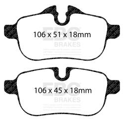 EBC Brakes - EBC Brakes DP32046C Redstuff Ceramic Low Dust Brake Pads for 09-16 Z4 - Image 1