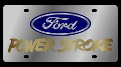 Eurosport Daytona - Eurosport Daytona 1502-2 Stainless License Plate Ford Power Stroke Logo - Image 1