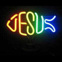 Neonetics - Neonetics 4JFISH Jesus Fish Neon Sculpture - Image 1