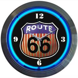 Neonetics - Neonetics 8RT66R Route 66 Round Neon Clock - Image 1