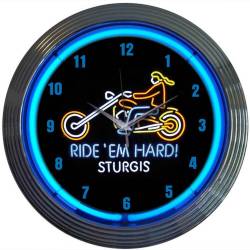 Neonetics - Neonetics 8MOTOR Motorcycle Ride Em Hard Sturgis Neon Clock - Image 1