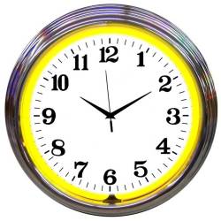 Neonetics - Neonetics 8CHRCY Chrome Yellow Standard Neon Clock - Image 1