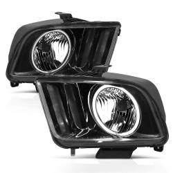 Anzo USA - Anzo 121033 Black Crystal Headlight Set w/CCFL Halo for 05-09 Ford Mustang - Image 1