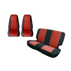 Rugged Ridge - Rugged Ridge 13290.53 Seat Cover Kit Black/Red 80-90 Jeep CJ/Wrangler YJ - Image 1
