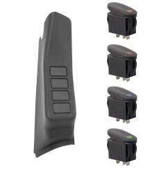 Rugged Ridge - Switch Pod Kit A-Pillar 4 Switches Black RHD 11-18 Wrangler JK - Image 1