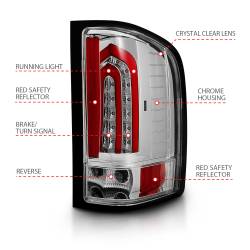 Anzo USA - Anzo USA 321341 Chrome LED Taillight Assembly 07-13 Silverado 1500/2500/3500 - Image 2