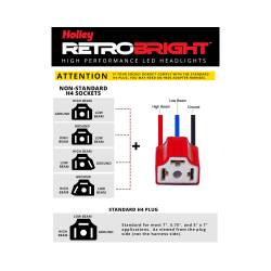 Retrobright - Holley Performance H821 Headlight Wiring Harness Adapter H4 - Image 5