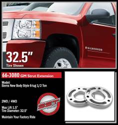 ReadyLift - ReadyLift 66-3080 1.5" Front Leveling Kit Billet Aluminum Strut Extensions - Image 3