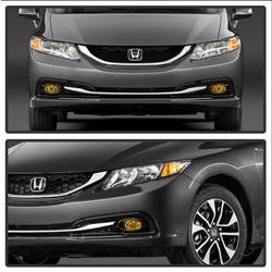 Spyder Auto - Spyder Auto 5077752 Black/Amber Halogen Fog Lights 13-15 Honda Civic Sedan - Image 2