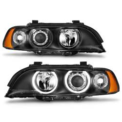 Anzo USA - Anzo USA Projector Headlight Set w/LED Halo Black BMW 5-Series 121017 - Image 2