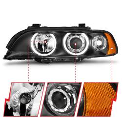 Anzo USA - Anzo USA Projector Headlight Set w/LED Halo Black BMW 5-Series 121017 - Image 3
