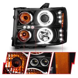 Anzo USA - Anzo USA Projector Headlight Set w/CCFL Halo Black GMC Sierra 111125 - Image 3