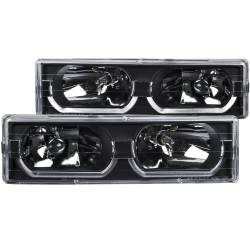 Anzo USA - Anzo USA Crystal Headlight Set w/Low Brow Halo Black GM C/K Trucks 111299 - Image 1