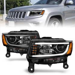 Anzo USA - Anzo USA Plank Style Projector Headlights Black for Grand Cherokee 111329 - Image 1