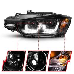 Anzo USA - Anzo USA Projector Headlight Set w/U-Bar Halo Black BMW 3-Series 121504 - Image 3